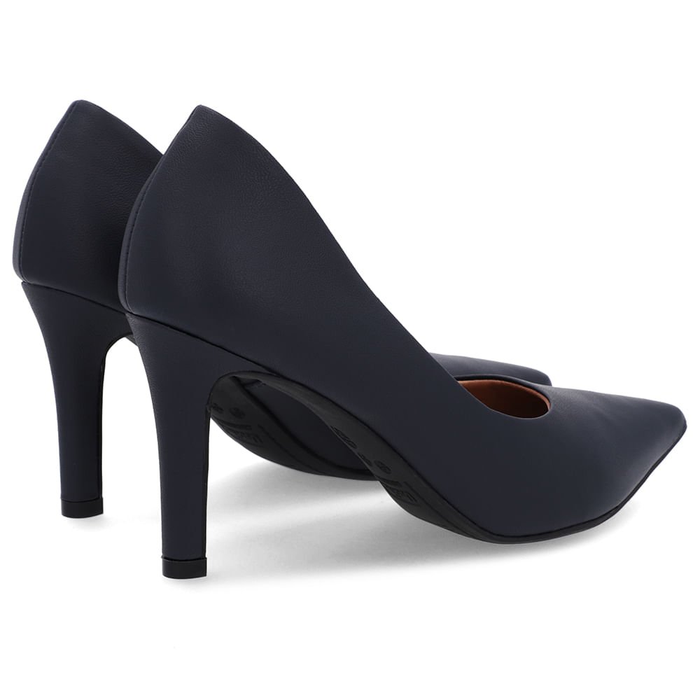 Scarpin Salto Alto Couro Azul Bico Fino Azul 3