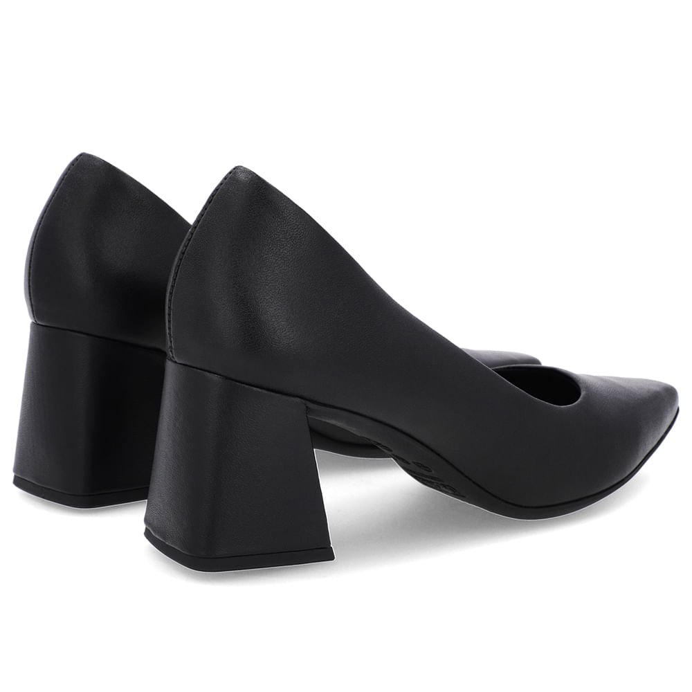 Scarpin Básico Couro Preto Bico Fino Preto 3