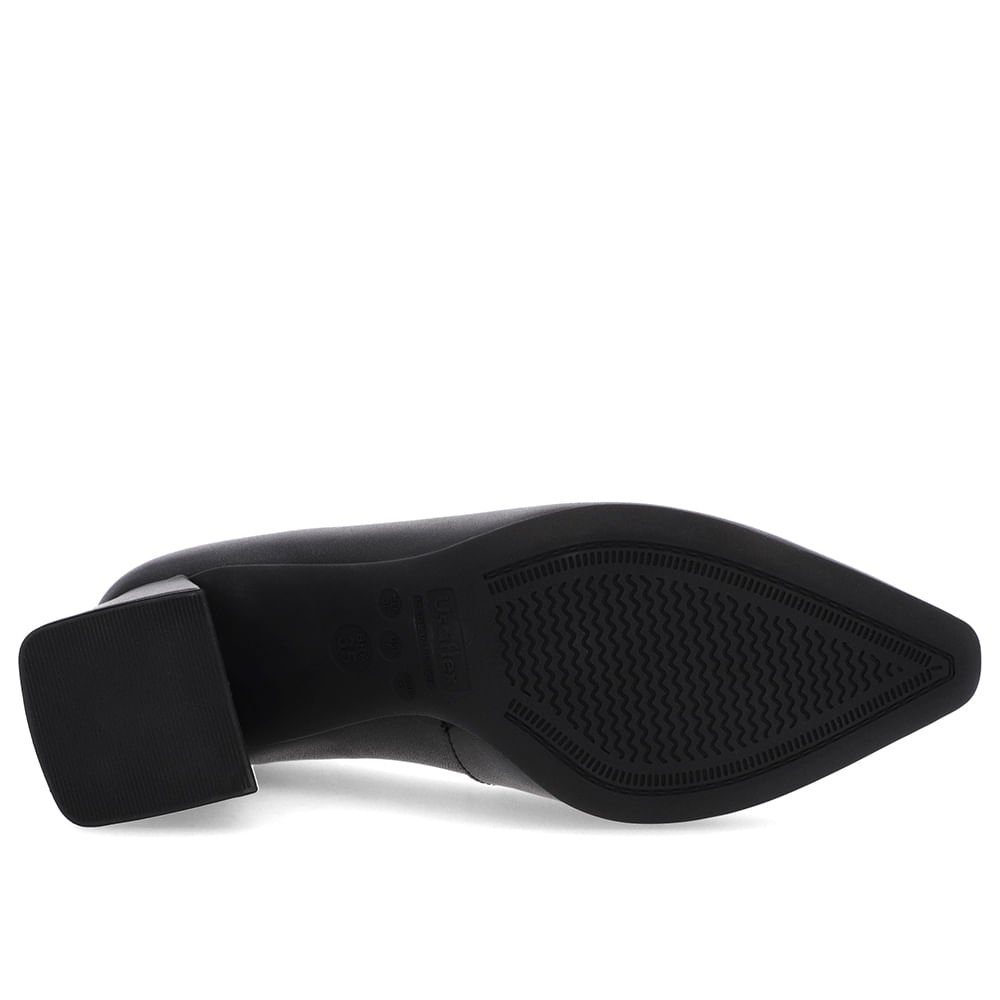 Scarpin Básico Couro Preto Bico Fino Preto 5