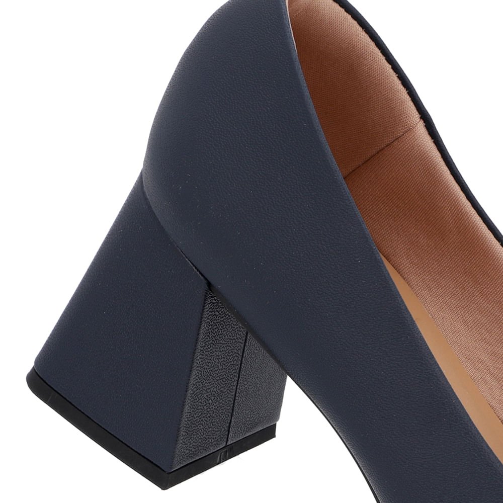 Scarpin Básico Couro Azul Bico Fino Azul 4
