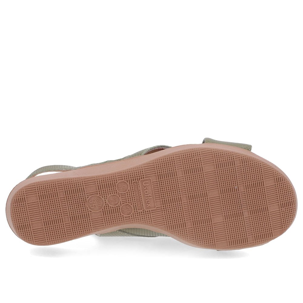 Sandália Salto Baixo Tiras Couro Verde Verde 5