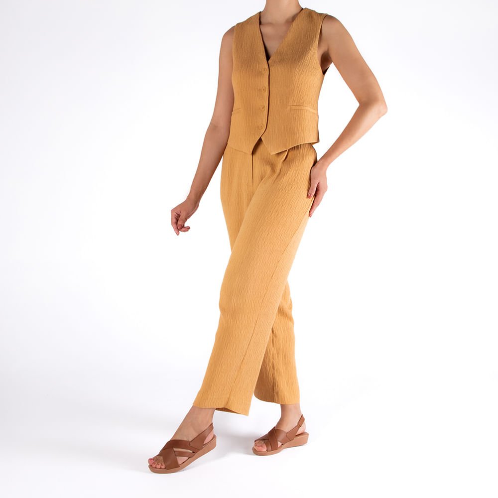 Sandália Salto Baixo Tiras Couro Marrom Marrom 4