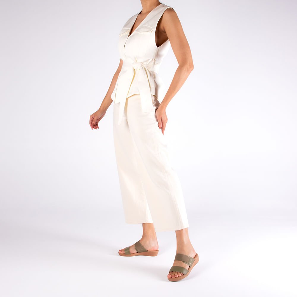 Tamanco Salto Plataforma Couro Verde Elástico Verde 4