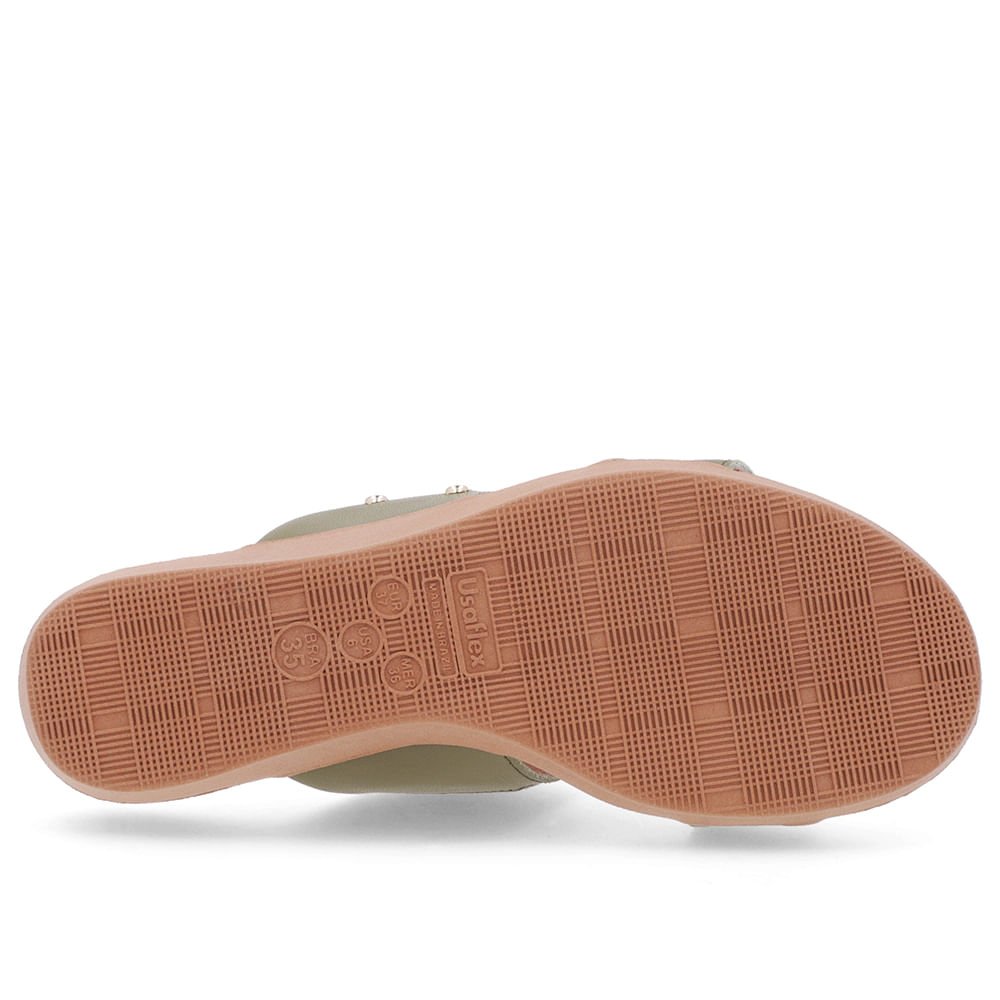 Tamanco Salto Plataforma Couro Verde Elástico Verde 5