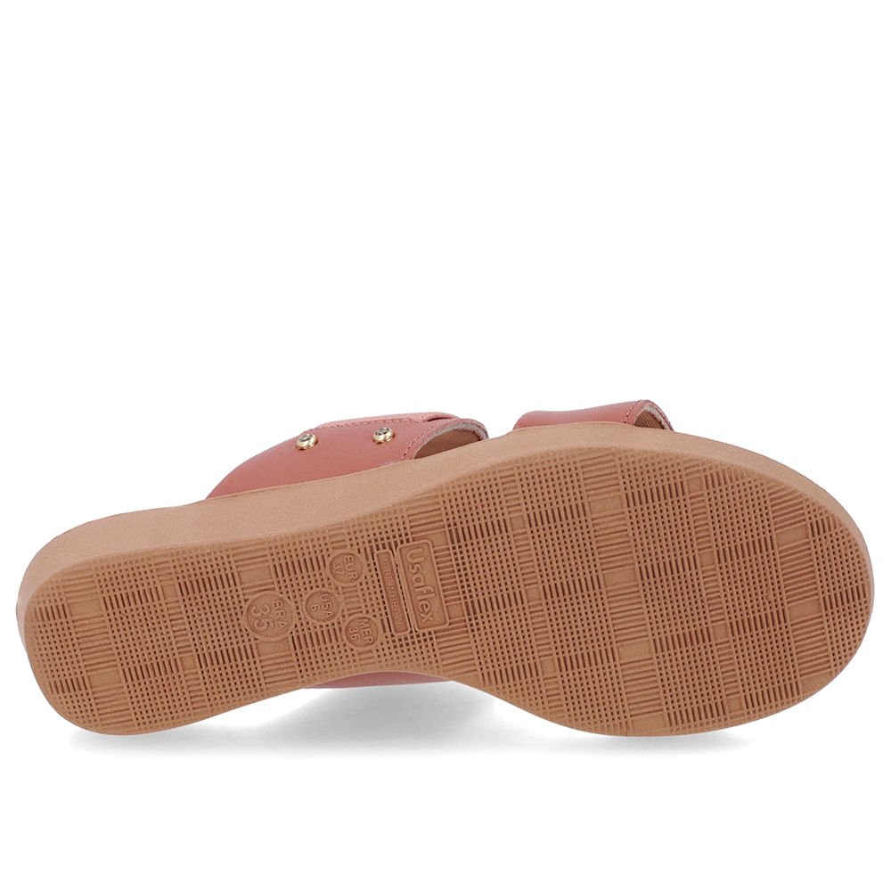 Tamanco Salto Plataforma Couro Rosa Elástico Rosa 5