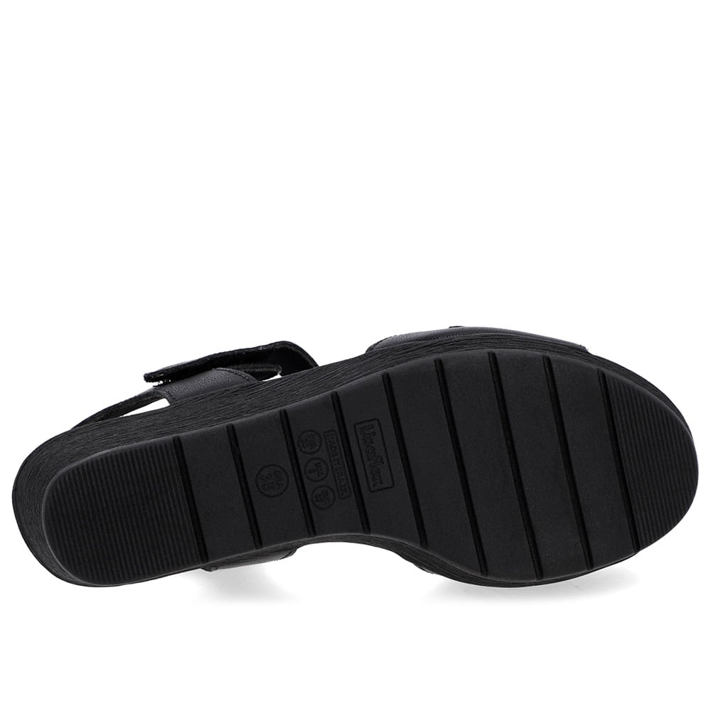 Sandália Salto Médio Couro Preto Fecho-Flex Preto 5