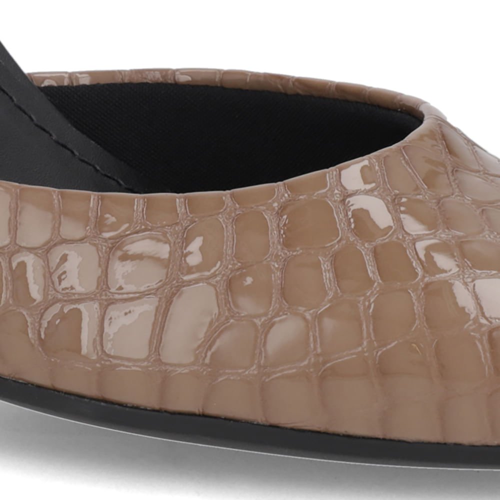 Sapato Boneca Salto Bloco Verniz Marrom Marrom 4