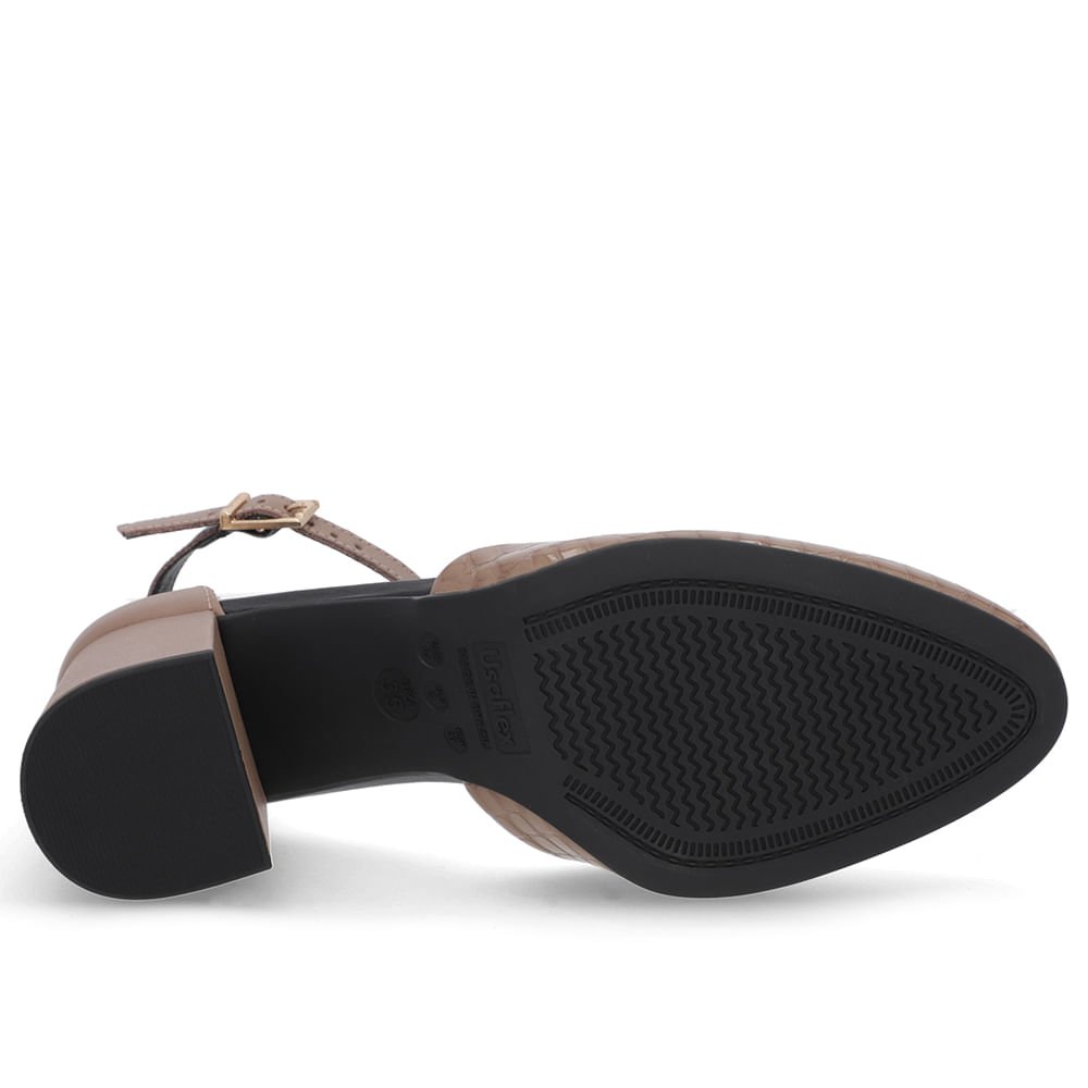 Sapato Boneca Salto Bloco Verniz Marrom Marrom 5