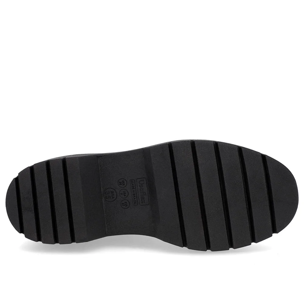 Bota Salto Plataforma Marrom Couro Duas Fivelas Marrom 5