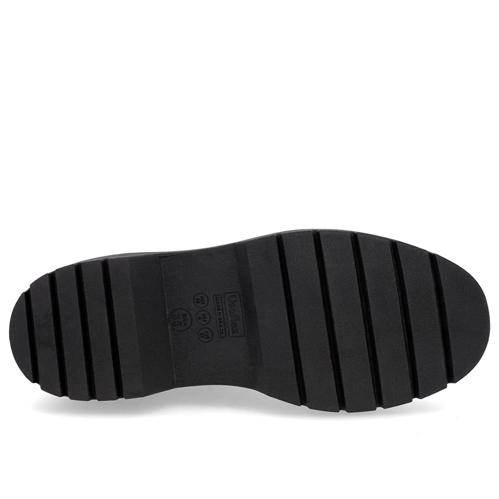 Bota Salto Plataforma Marrom Couro Duas Fivelas Marrom 5