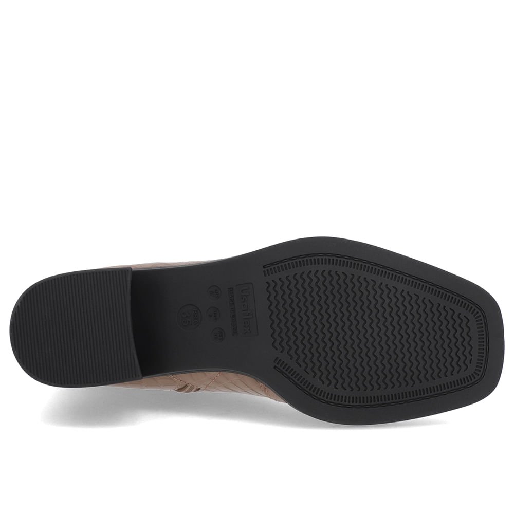 Bota Bico Quadrado Marrom Clara Verniz Zíper Frontal Marrom 5