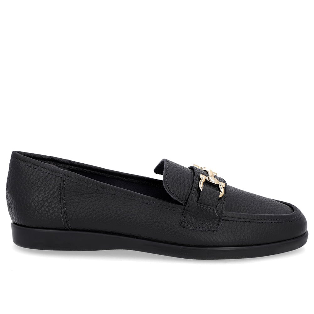 Loafer Urbano Preto Couro Bridão