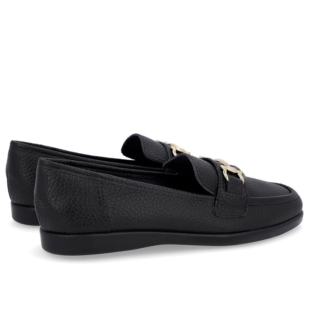 Loafer Urbano Preto Couro Bridão Preto 3