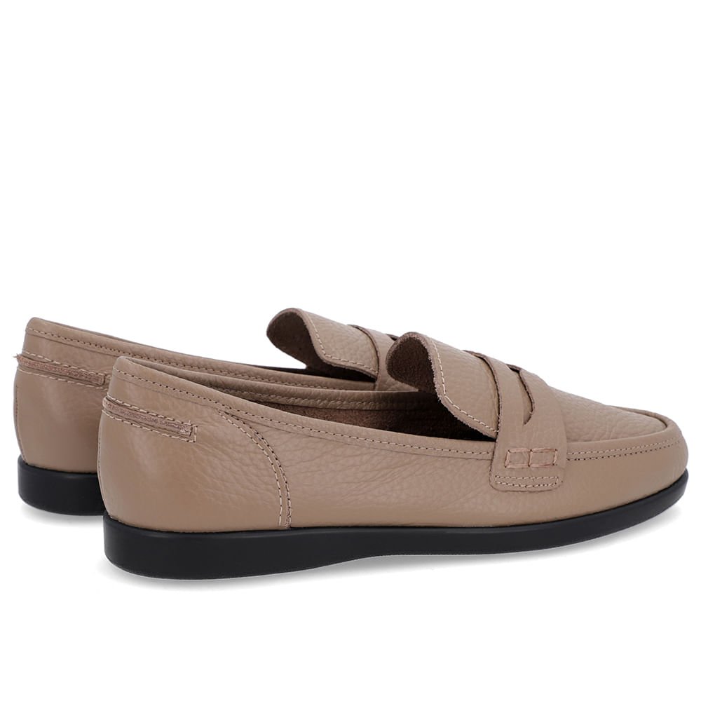 Loafer Casual Marrom Claro Couro Tira Marrom 3