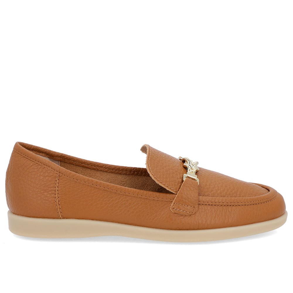 Loafer Casual Marrom Couro Tira