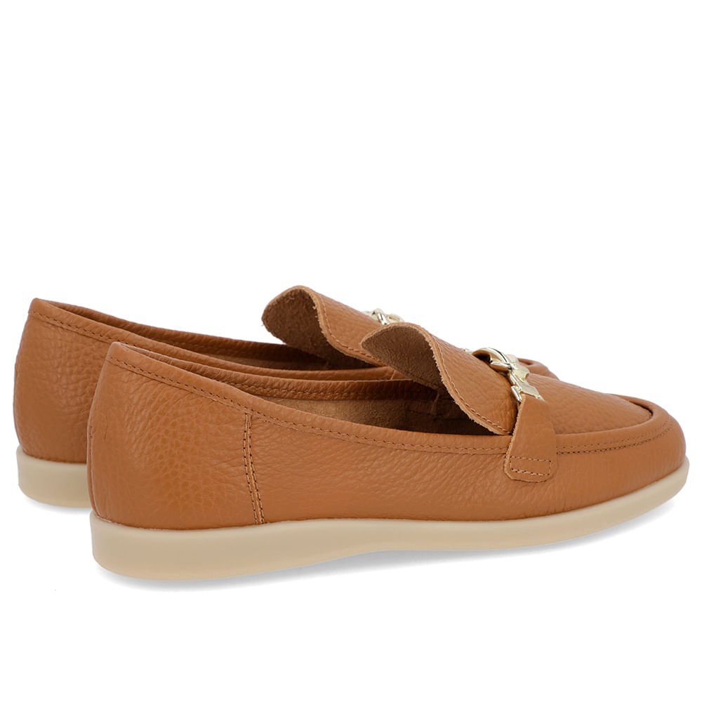 Loafer Casual Marrom Couro Tira Marrom 3