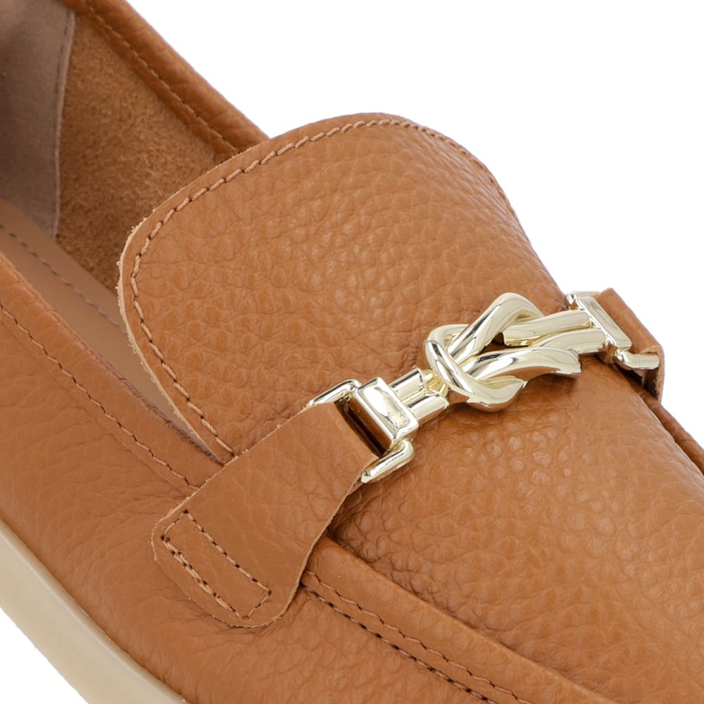 Loafer Casual Marrom Couro Tira Marrom 4