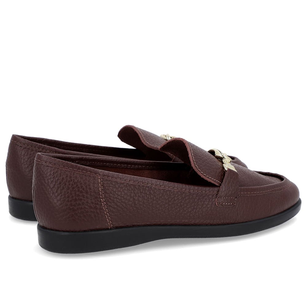 Loafer Casual Marrom Couro Tira Marrom 3