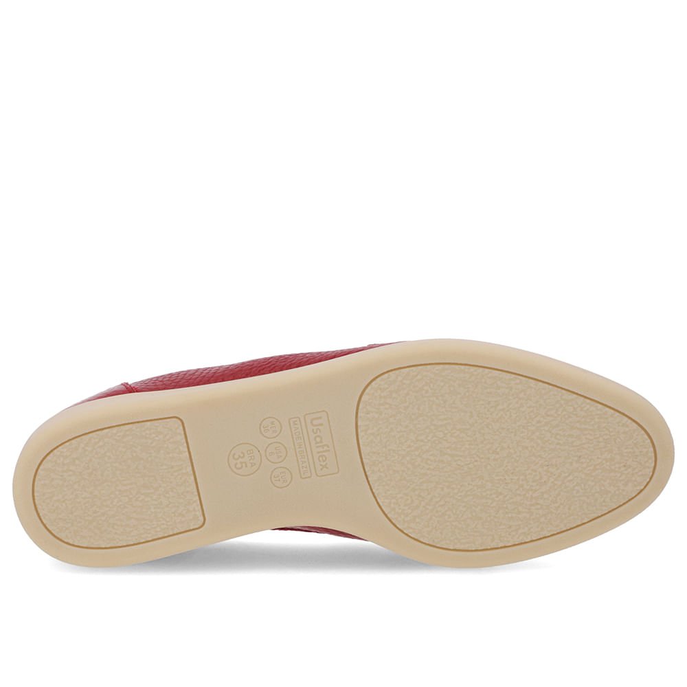 Loafer Casual Vermelho Couro Tira Vermelho 5