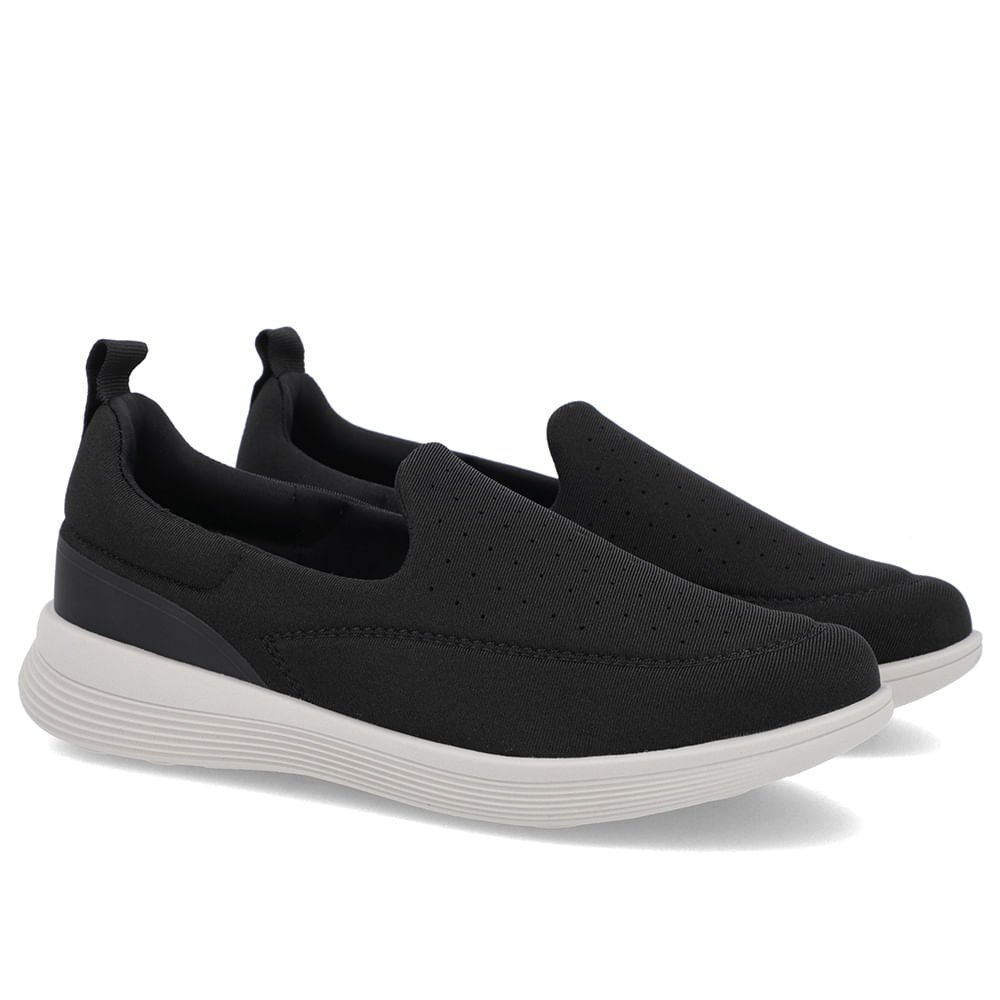 Tênis Básico Preto Elastano Furos Preto 2