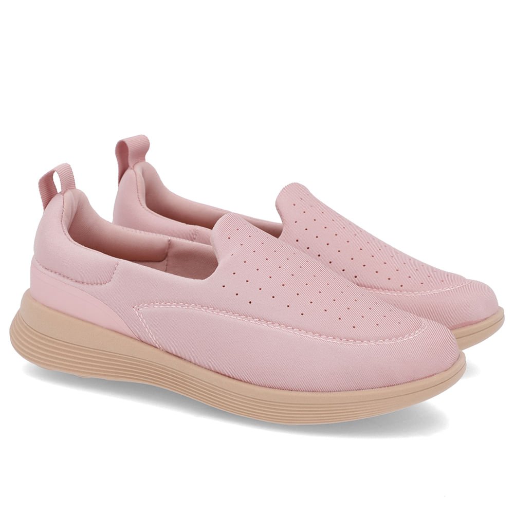 Tênis Básico Rosa Elastano Furos Rosa 2