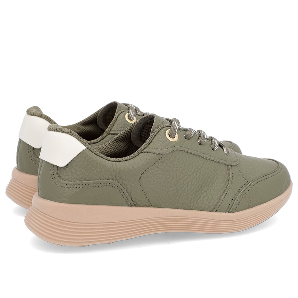 Tênis Verde Couro Furos Cadarço Verde 3