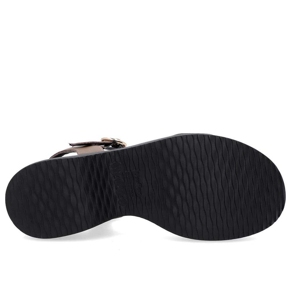 Sandália Salto Plataforma Couro Marrom Clara Básica Marrom 5