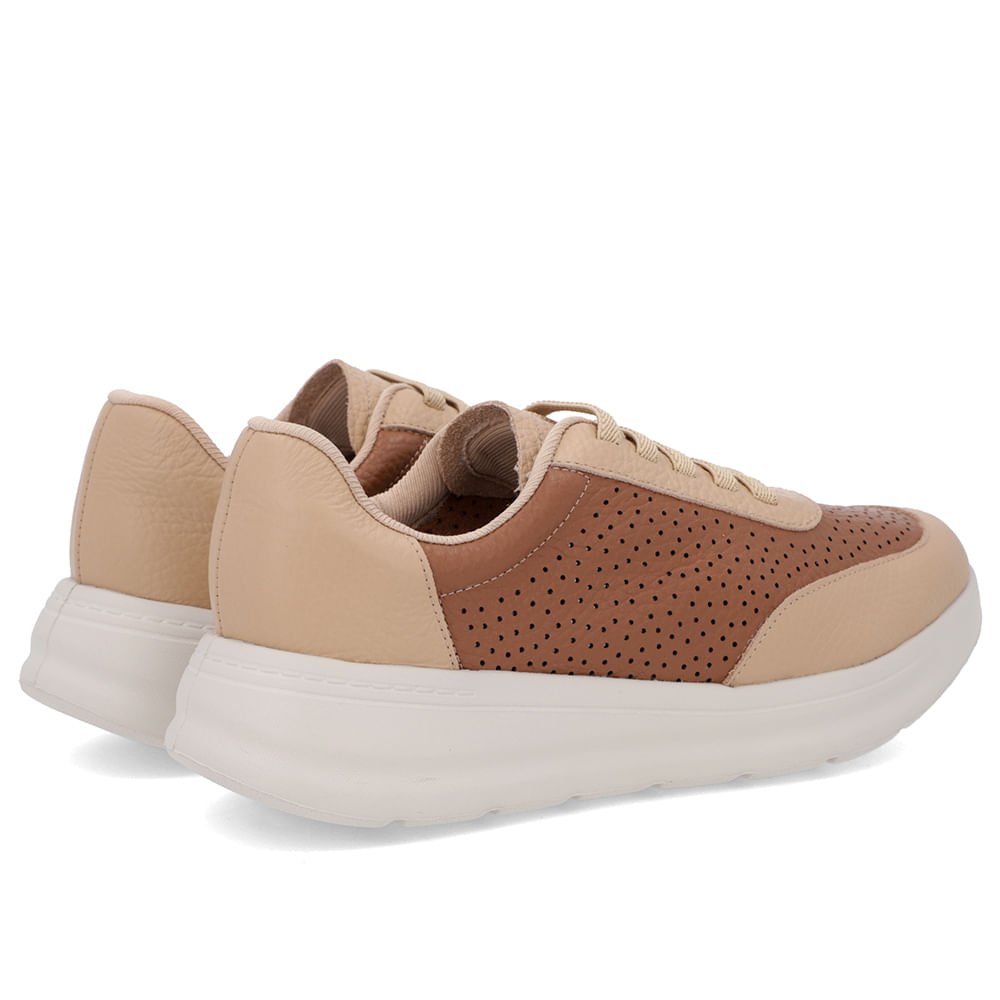 Tênis Urbano Marrom Couro Furos Marrom 3