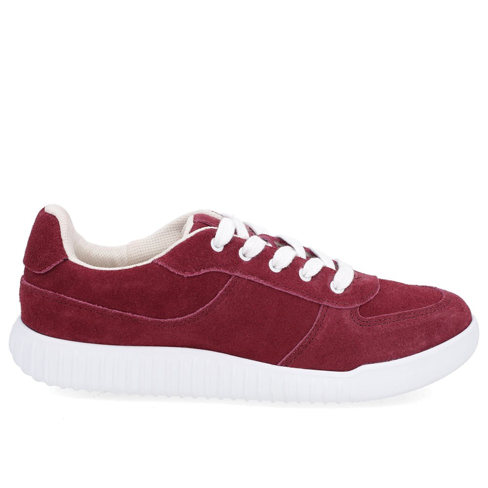 Tênis Casual Roxo Couro Cadarço