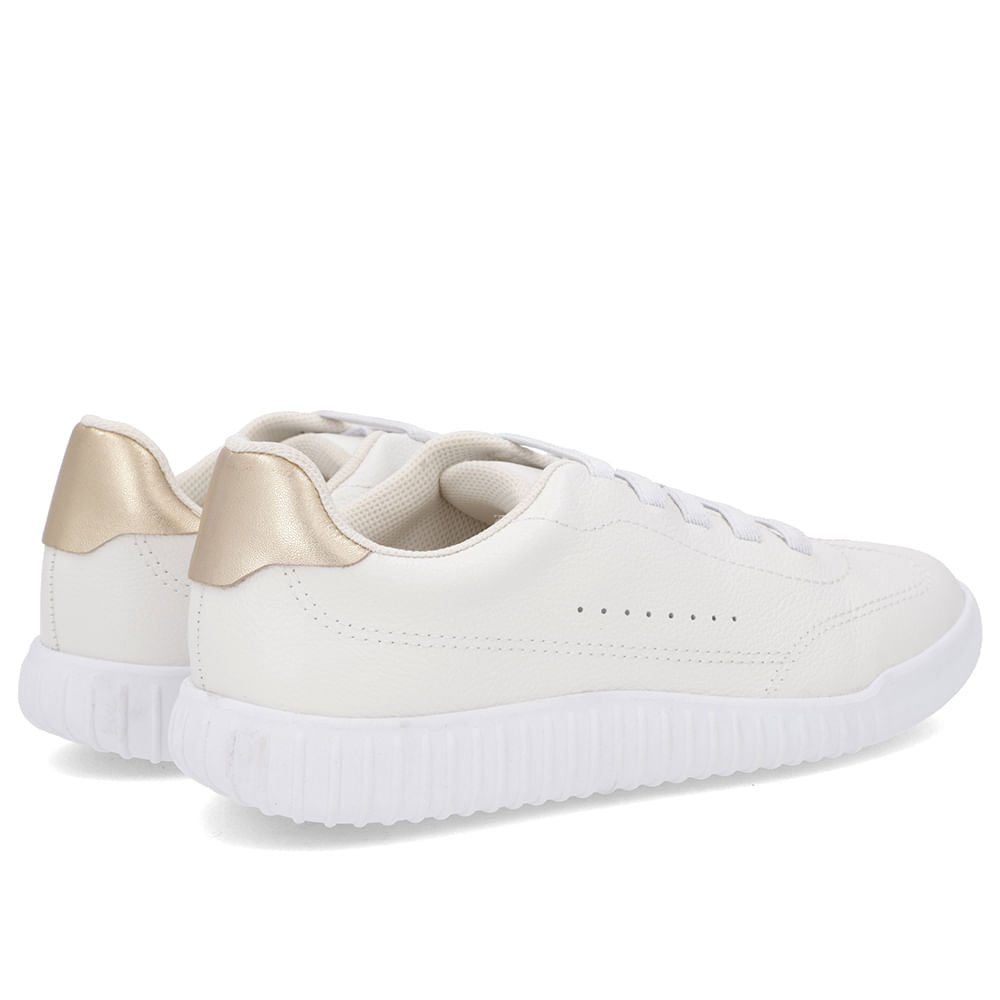 Tênis Casual Branco Couro Cadarço Elástico Branco 3