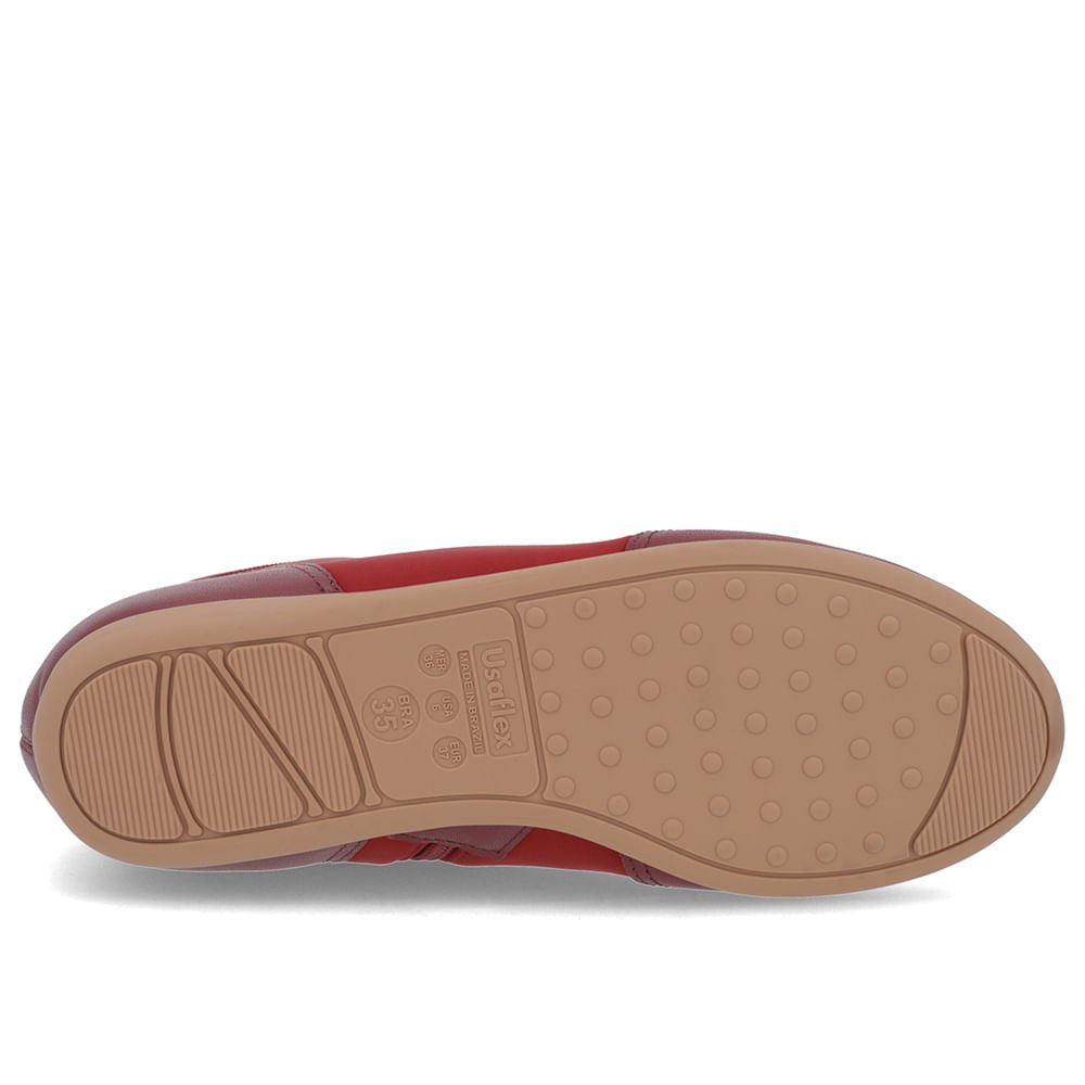 Bota Cano Baixo Vermelho Elastano Detalhe Couro Vermelho 5