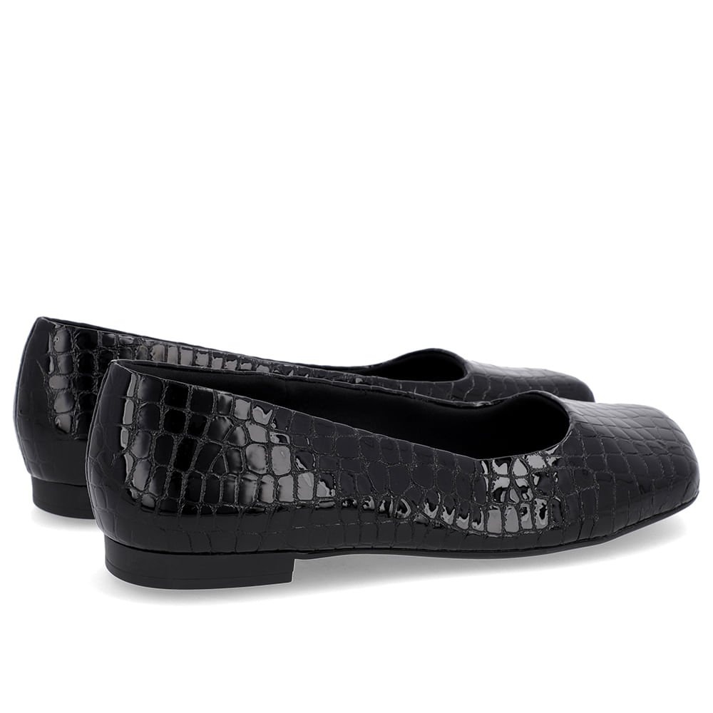 Sapatilha Preta Verniz Bico Quadrado Preto 3