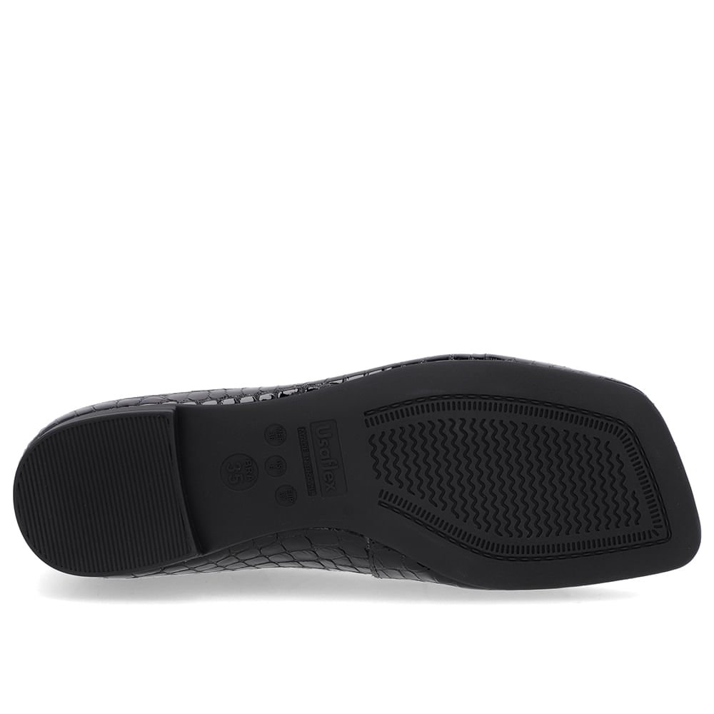 Sapatilha Preta Verniz Bico Quadrado Preto 5