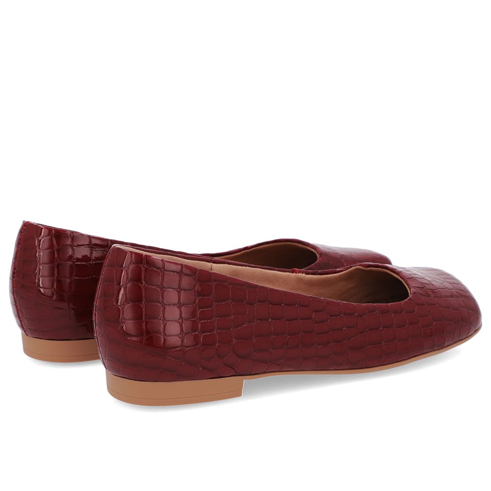 Sapatilha Vermelha Verniz Bico Quadrado Vermelho 3