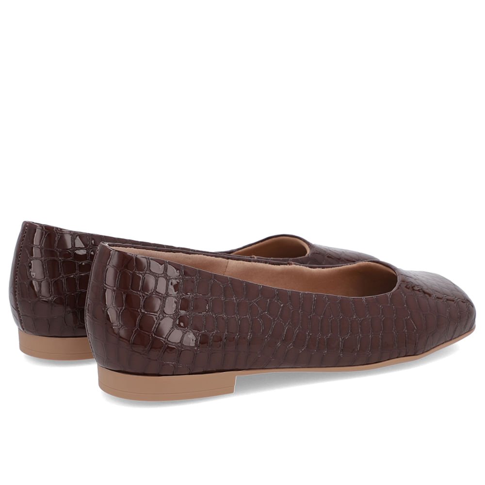 Sapatilha Marrom Verniz Bico Quadrado Marrom 3