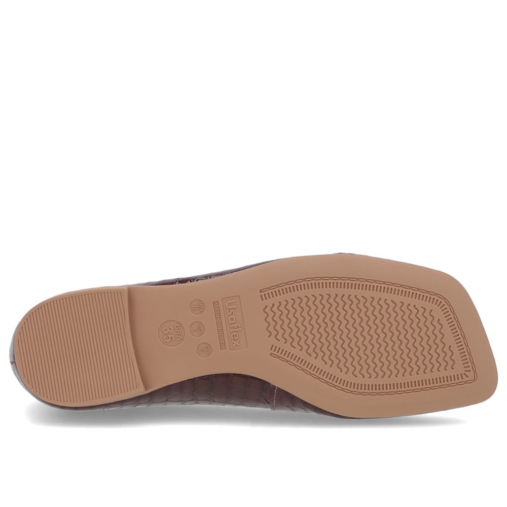 Sapatilha Marrom Verniz Bico Quadrado Marrom 5