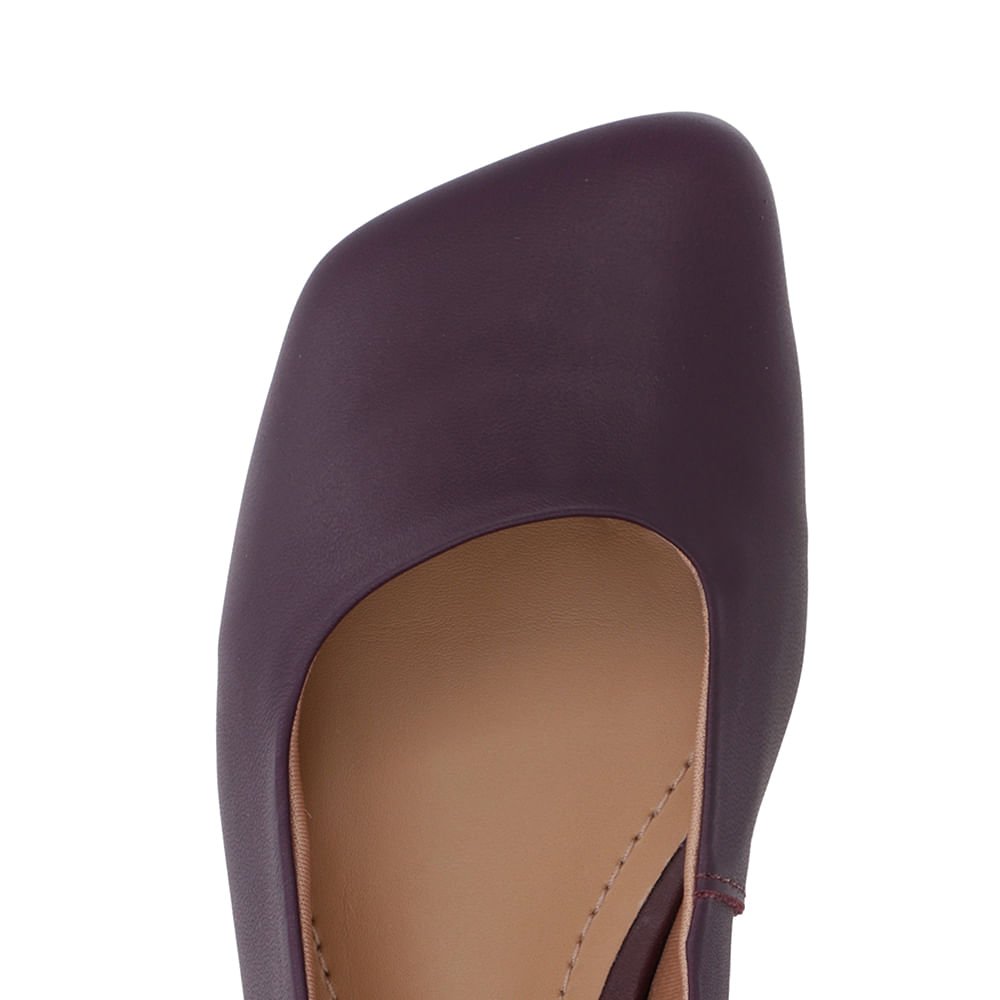 Sapatilha Roxo Couro Bico Quadrado Roxo 4