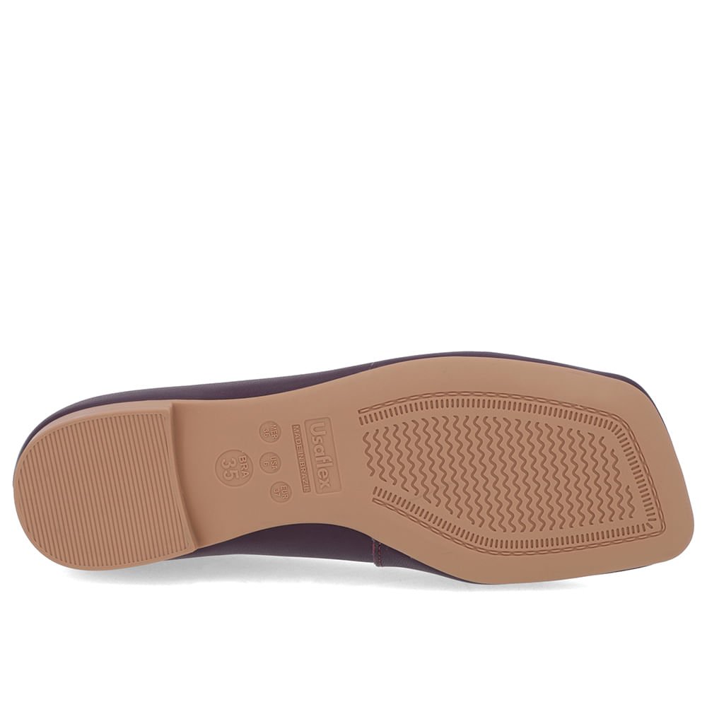 Sapatilha Roxo Couro Bico Quadrado Roxo 5