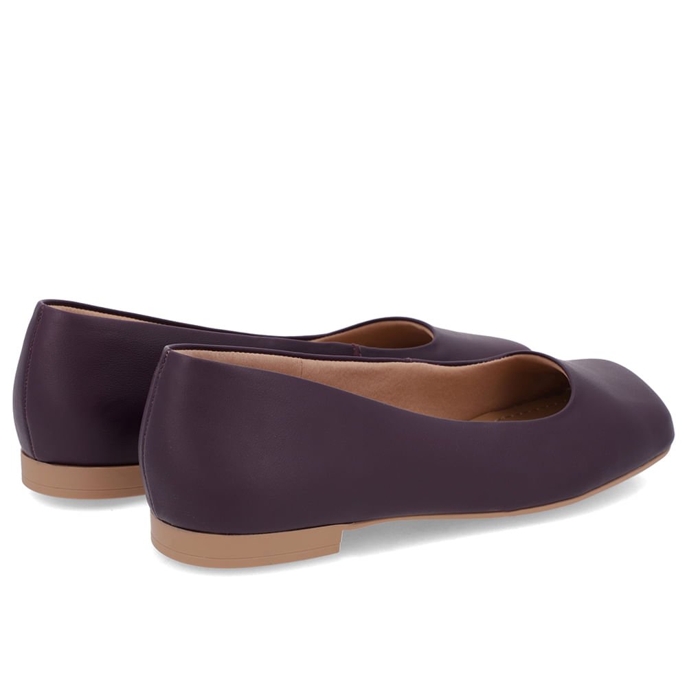 Sapatilha Roxo Couro Bico Quadrado Roxo 3