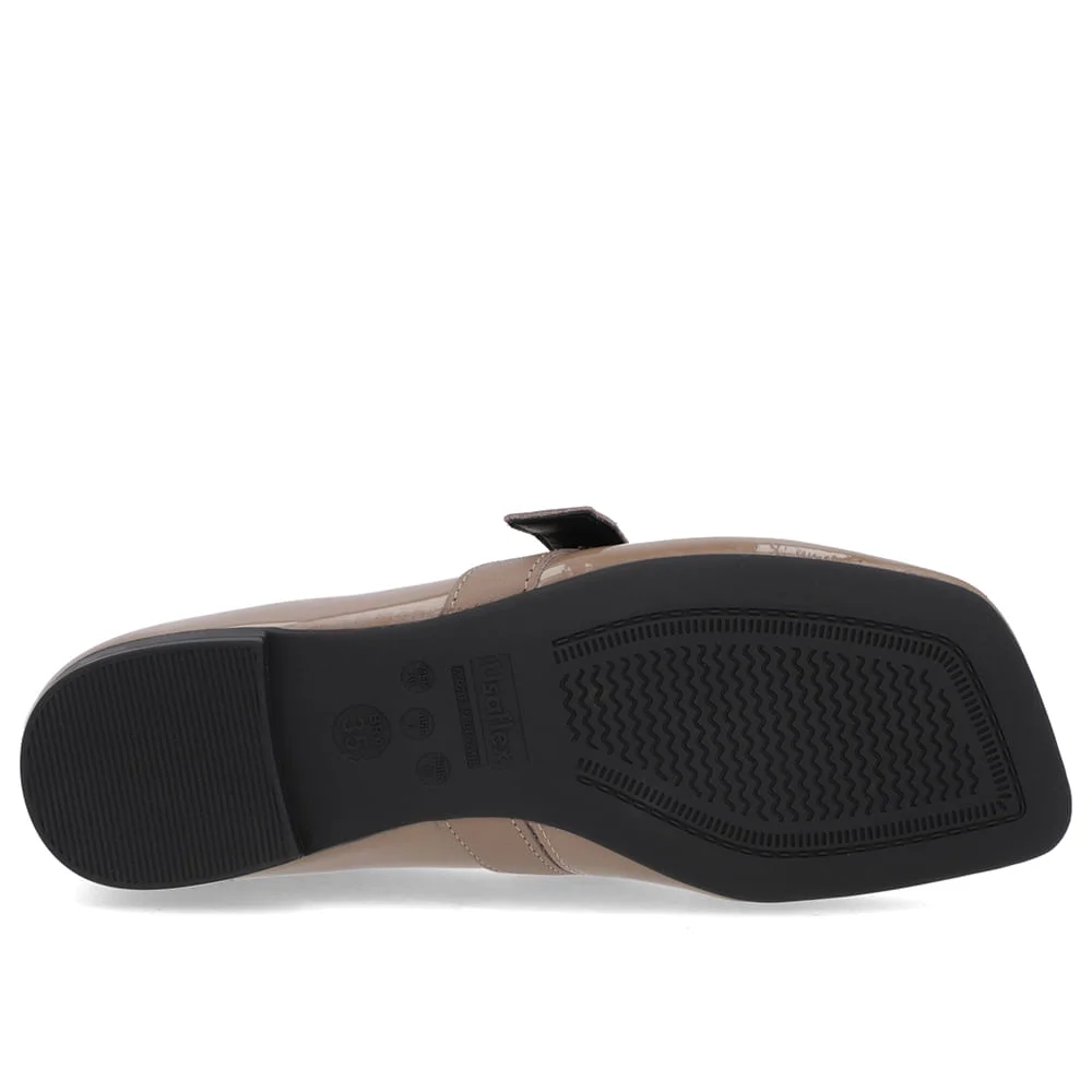 Sapatilha Boneca Marrom Verniz Bico Quadrado Marrom 5