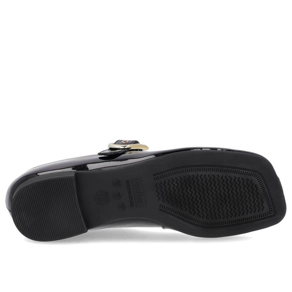 Sapatilha Clássica Preta Verniz Bico Quadrado Preto 5