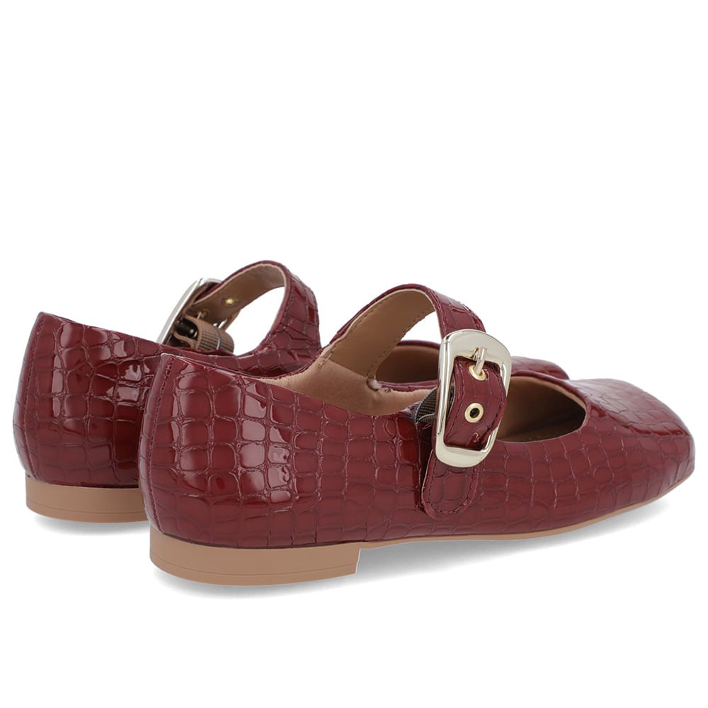 Sapatilha Clássica Vermelha Verniz Bico Quadrado Vermelho 3