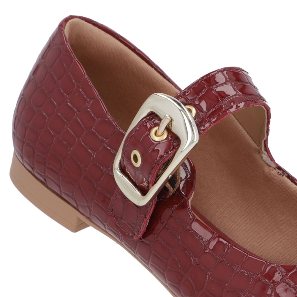 Sapatilha Clássica Vermelha Verniz Bico Quadrado Vermelho 4