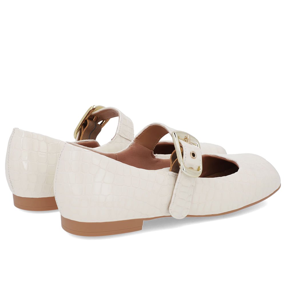 Sapatilha Clássica Branca Marfim Verniz Bico Quadrado Branco 3