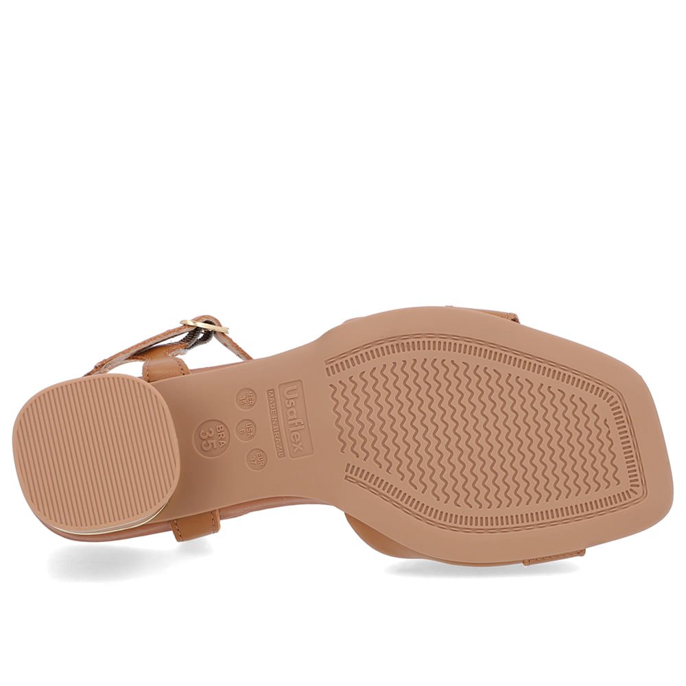 Sandália Couro Marrom Fivela Marrom 5