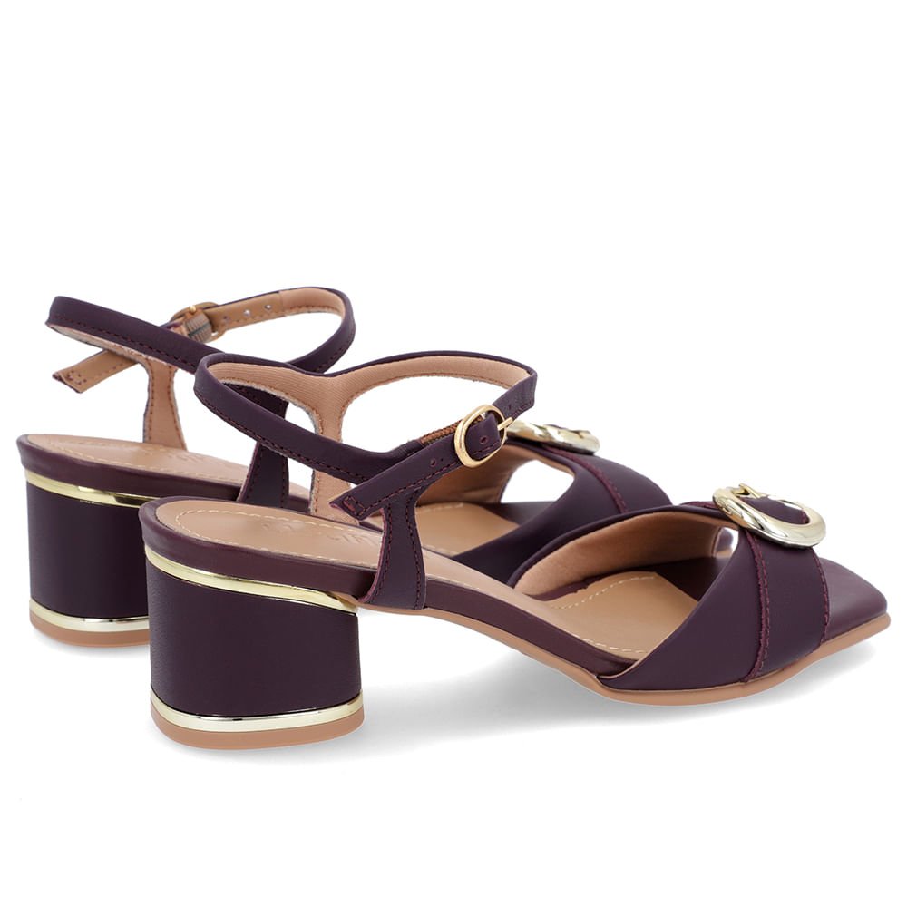 Sandália Couro Roxa Fivela Roxo 3