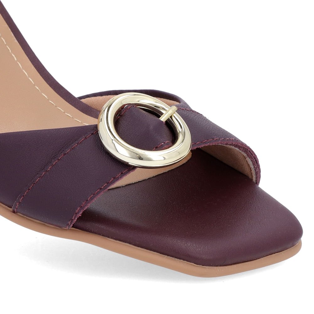 Sandália Couro Roxa Fivela Roxo 4
