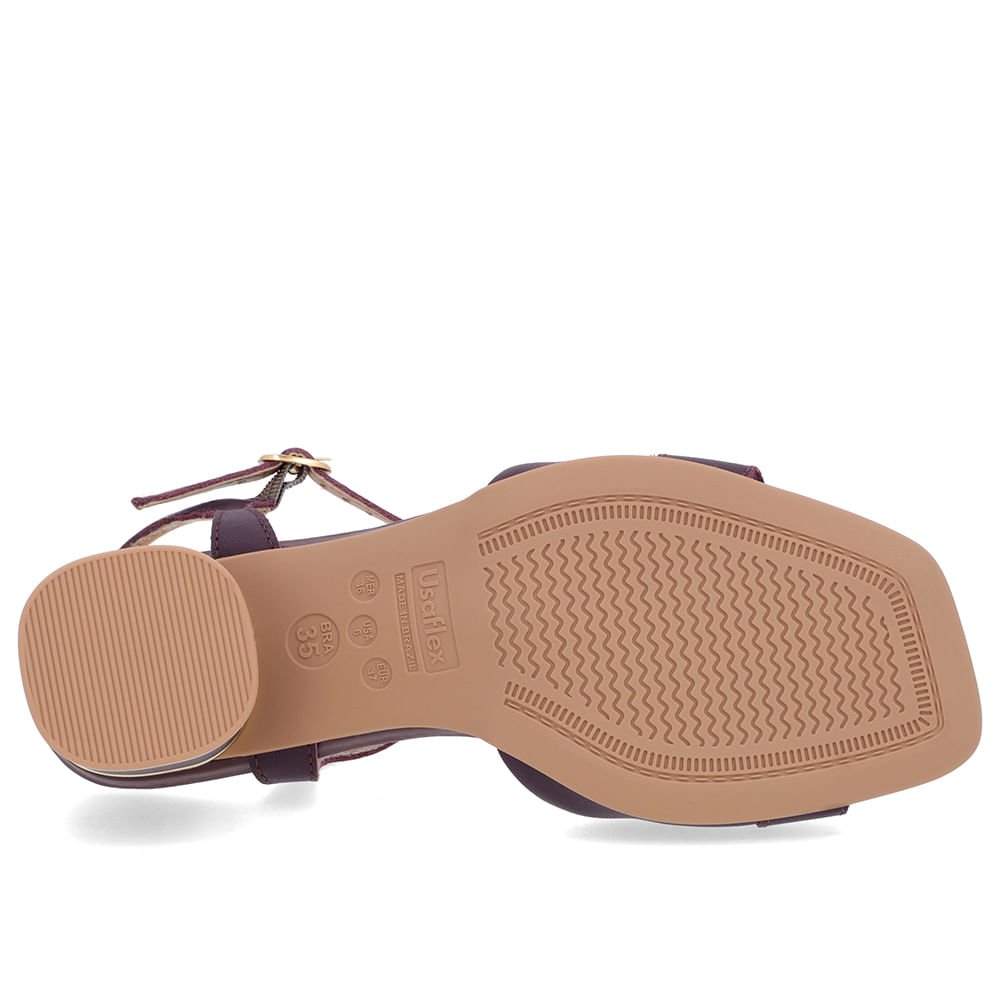 Sandália Couro Roxa Fivela Roxo 5
