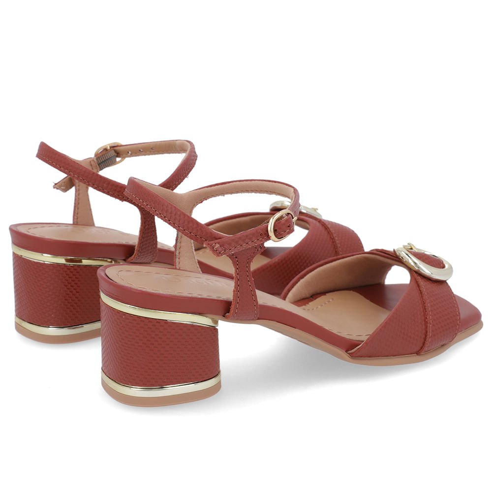 Sandália Couro Marrom Fivela Marrom 3