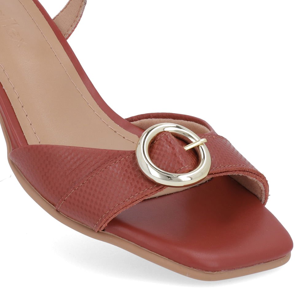 Sandália Couro Marrom Fivela Marrom 4